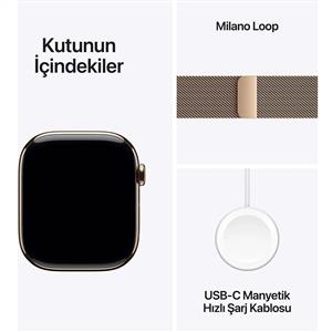Apple Watch Series 11 GPS + Cellular 42mm Gold Titanium Case with Gold Milanese Loop