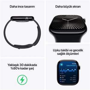 Apple Watch Series 10 GPS + Cellular 46mm Natürel Titanyum Kasa Natürel Milano Loop - S/M