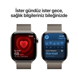 Apple Watch Series 10 GPS + Cellular 42mm Natürel Titanyum Kasa Natürel Milano Loop