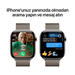 Apple Watch Series 10 GPS + Cellular 46mm Natürel Titanyum Kasa Natürel Milano Loop - S/M