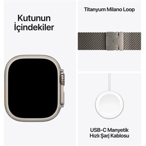 Apple Watch Ultra 3 GPS + Cellular 49mm Natural Titanyum Kasa Milano Loop S