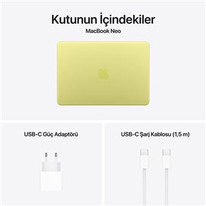 MacBook Neo MHFD4TU/A A18 Pro 8Gb-256Gb Ssd-Liquid Retina ekran-13inc-Puslu Sarı
