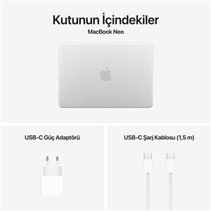 MacBook Neo MHFA4TU/A A18 Pro 8Gb-256Gb Ssd-Liquid Retina ekran-13inc-Gümüş