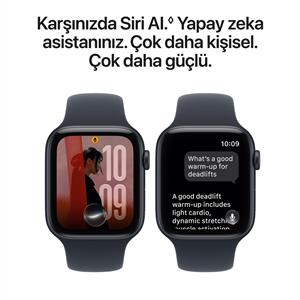 Apple Watch SE 3 GPS 44mm Midnight Aluminum Case with Navy Blue Sport Band - S/M
