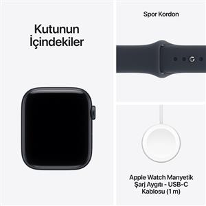 Apple Watch SE 3 GPS 44mm Midnight Aluminum Case with Navy Blue Sport Band - S/M