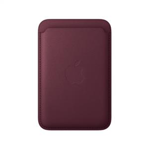 Apple iPhone MagSafe Mikro Dokuma Cüzdan Burgonya