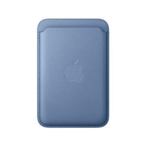 Apple iPhone MagSafe Mikro Dokuma Cüzdan Kır Çiçeği Mavisi