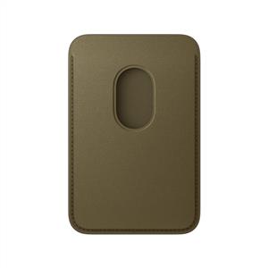 Apple iPhone MagSafe Mikro Dokuma Cüzdan Koyu Zeytin Yeşili