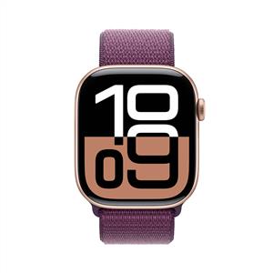 Apple Watch Series 10 GPS 42mm Rose Gold Aluminium Case with Plum Sport Loop