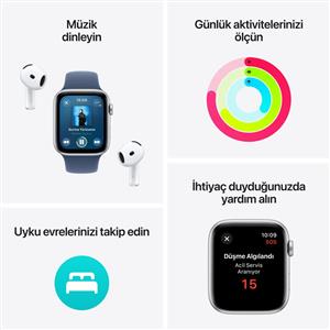 Apple Watch SE 2 GPS 40mm Starlight Aluminium Case with Lake Green Sport Loop 2024