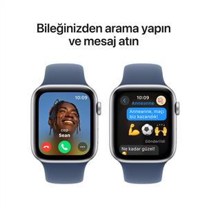 Apple Watch SE 2 GPS 40mm Silver Aluminium Case with Denim Sport Band - M/L 2024