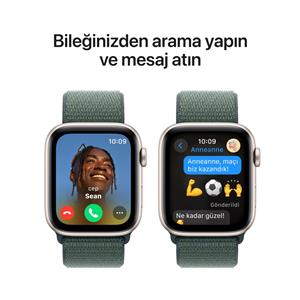 Apple Watch SE 2 GPS 40mm Starlight Aluminium Case with Lake Green Sport Loop 2024