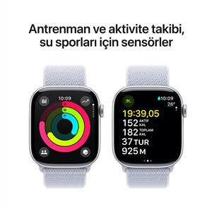 Apple Watch Series 10 GPS 46mm Silver Aluminium Case with Blue Cloud Sport Loop