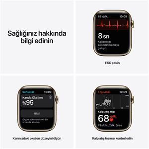 Apple Watch Series 7 GPS + Cellular, 41mm Gold Stainless Steel Case with Gold