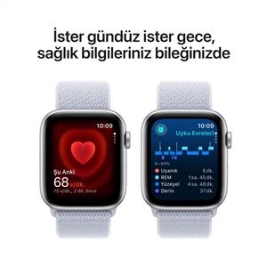 Apple Watch SE 2 GPS 40mm Silver Aluminium Case with Blue Cloud Sport Loop 2024