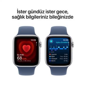 Apple Watch SE 2 GPS 40mm Silver Aluminium Case with Denim Sport Band - M/L 2024