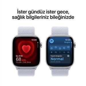 Apple Watch Series 10 GPS 46mm Silver Aluminium Case with Blue Cloud Sport Loop