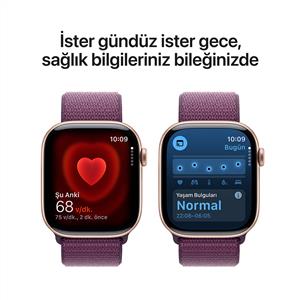 Apple Watch Series 10 GPS 46mm Rose Gold Aluminium Case with Plum Sport Loop