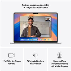 MacBook Air MW1G3TU/A M4 16Gb-256Gb Ssd-Liquid Retina-15.3inc-Gümüş