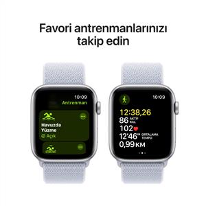 Apple Watch SE 2 GPS 40mm Silver Aluminium Case with Blue Cloud Sport Loop 2024