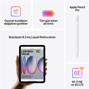 Ipad Mini 256GB WIFI+ Cellular 8.3''Liquid Retina Ekran iPadOS Tablet SpaceGray