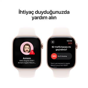 Apple Watch Series 10 GPS 46mm Rose Gold Aluminium Case with Light Blush Sport Band - M/L