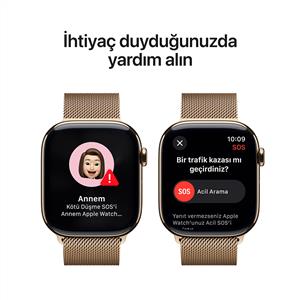 Apple Watch Series 10 GPS + Cellular 42mm Altın Rengi Titanyum Kasa Altın Rengi Milano Loo