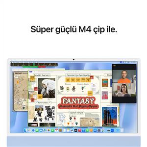 APPLE MWV13TU/A iMac M4 10C CPU 10C GPU 16 GB 256 GB SSD 24" - MAVİ