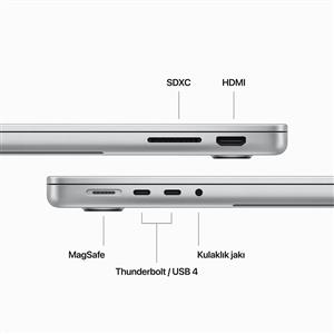 MacBook Pro MRX83TU/A M3 Max 36Gb-1Tb Ssd-Liquid Retina-14inc-Gümüş