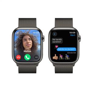 Apple Watch Series 9 GPS + Cellular 45mm Akıllı Saat Stainles Graphite Milanes Loop