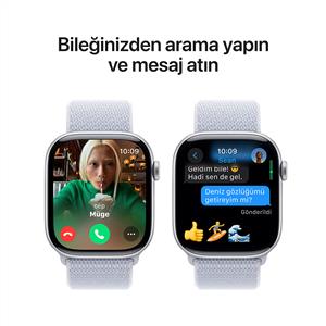 Apple Watch Series 10 GPS 46mm Silver Aluminium Case with Blue Cloud Sport Loop