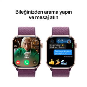 Apple Watch Series 10 GPS 46mm Rose Gold Aluminium Case with Plum Sport Loop
