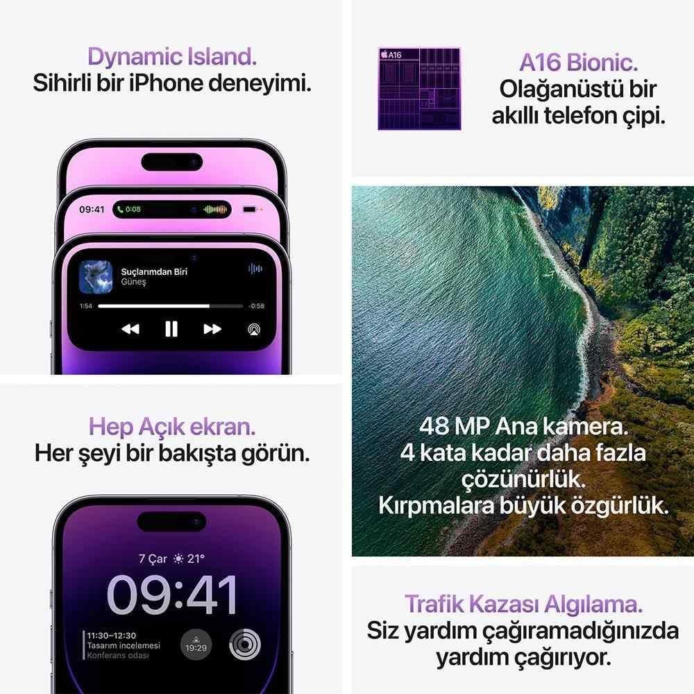 Yenilenmiş iPhone 14 Pro Max 256 Gb Akıllı Telefon Uzay Siyah (1 Yıl ...