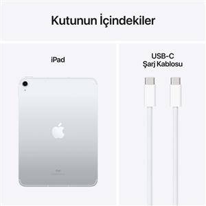 iPad 10.Nesil 64GB Wi-Fi+Cellular 10.9''Liquid Retina Ekran iPadOS Tablet Gümüş