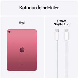 iPad 10.Nesil 64GB Wi-Fi+Cellular 10.9''Liquid Retina Ekran iPadOS Tablet Pembe