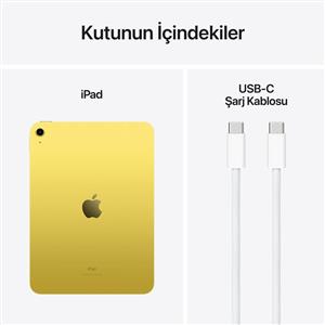 iPad 10.Nesil 256GB Wi-Fi 10.9''Liquid Retina Ekran iPadOS Tablet Sarı