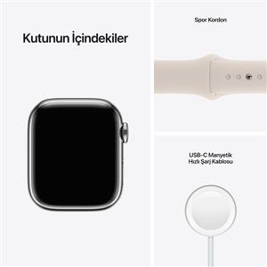 Apple Watch Series 7 GPS + Cellular,41mm Silver Stainless Steel Case Starlight
