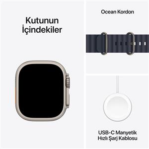 Apple Watch Ultra 2 GPS + Cellular 49mm Natural Titanium Case with Navy Ocean Band 2024