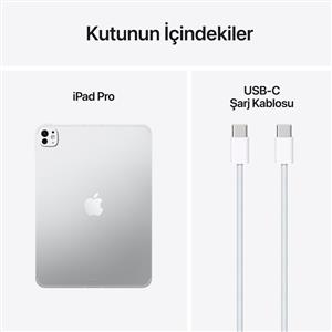 iPad Pro M5 256GB WIFI+Cellular 11''Ultra Retina XDR Ekran iPadOS Tablet Gümüş