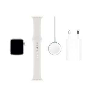 Apple Watch Series 5 GPS, 40mm Silver Aluminium Case with White Sport Band
