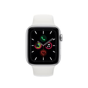 Apple Watch Series 5 GPS, 44mm Silver Aluminium Case with White Sport Band - S/M