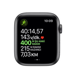 Apple Watch Series 5 GPS, 44mm Space Grey Aluminium Case with Black Sport Band -