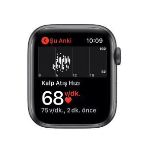 Apple Watch Series 5 GPS, 44mm Space Grey Aluminium Case with Black Sport Band -