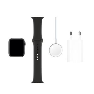 Apple Watch Series 5 GPS, 44mm Space Grey Aluminium Case with Black Sport Band -