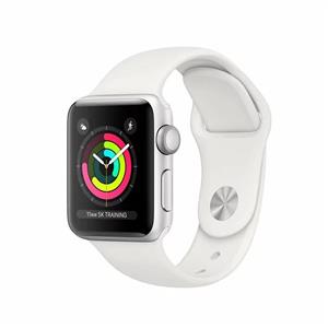 Apple Watch Series 3 GPS, 38mm Silver Aluminium Case with White Sport Band