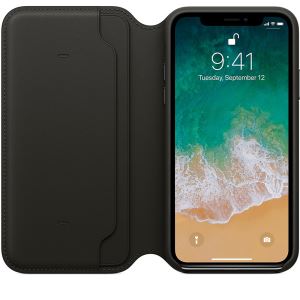 APPLE MQRV2ZM/A IPHONE X DERİ KILIF - (SİYAH)