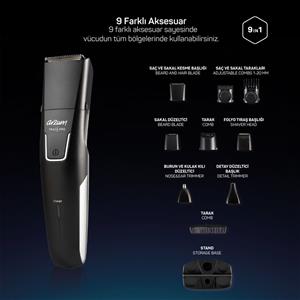 Arzum AR5201 Trace Pro 9 in 1 Erkek Bakım Seti