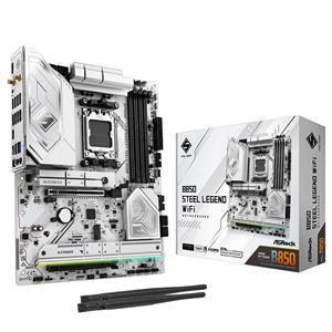 ASROCK B850 STEEL LEGEND WIFI AMD B850 Soket AM5 DDR5 8000MHz (OC) M.2 Anakart