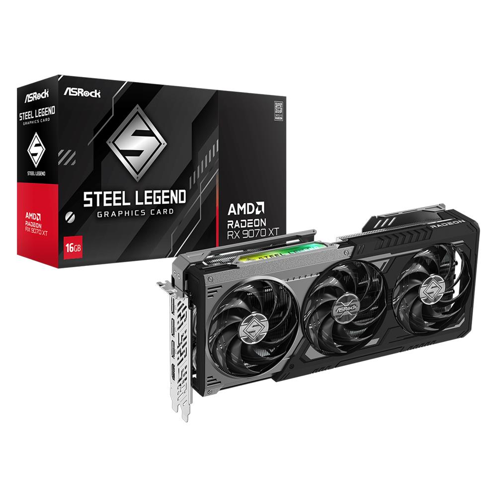 RX 9070 XT Steel Legend Dark 16GB　【美品】 ASROCK RADEON RX 9070 XT STEEL LEGEND DARK 16GB GDDR6 256Bit AMD