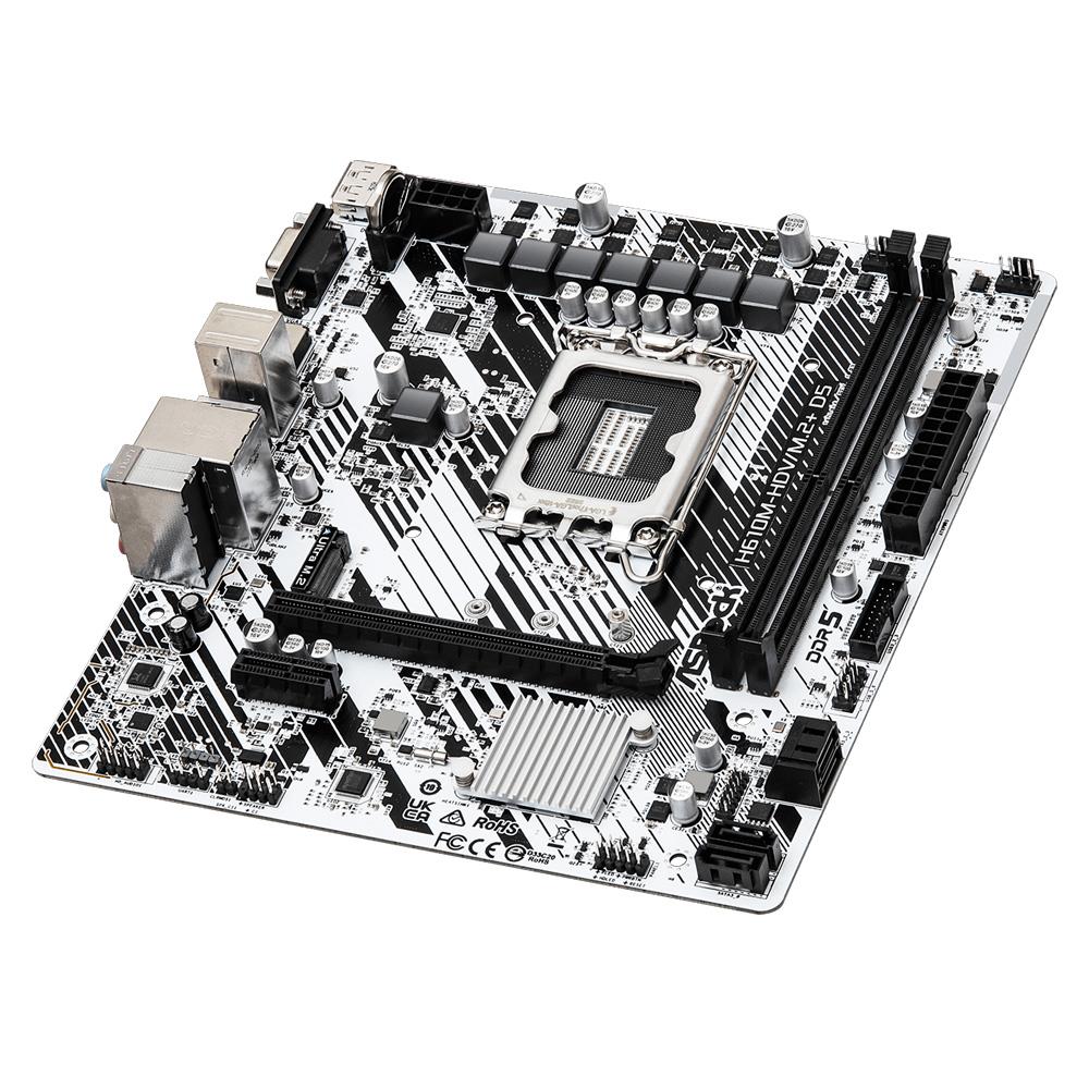 ASROCK H610M-HDV/M.2+ Intel H610 Soket 1700 DDR5 5600MHz (OC) M.2